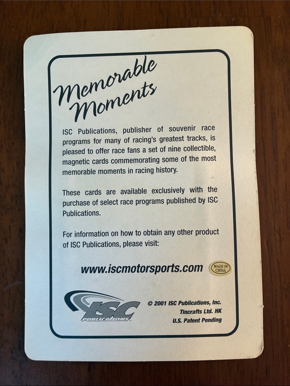 2001 ISC Publications Richmond Memorable Moments Dale Earnhardt Jr. - Picture 2 of 4